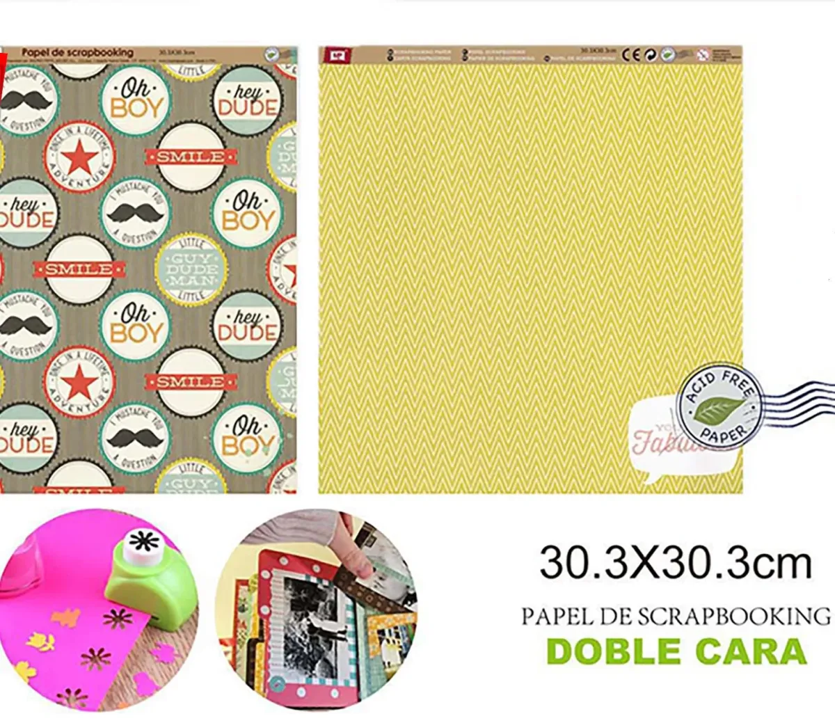 Papel De Scrapbooking Doble Cara Lineas/Corbata 30.3X30.3Cm1