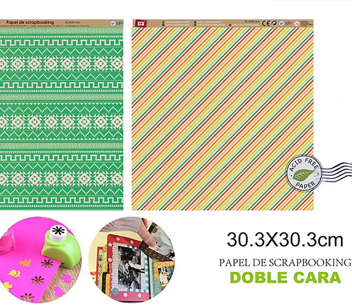 Papel De Scrapbooking Doble Cara Lineas/Mandalas 30.3X30.3Cm1