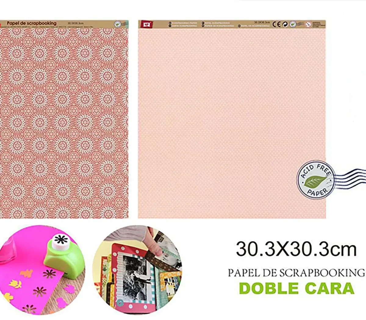 Papel De Scrapbooking Doble Cara Mini Puntos/Mandalas1