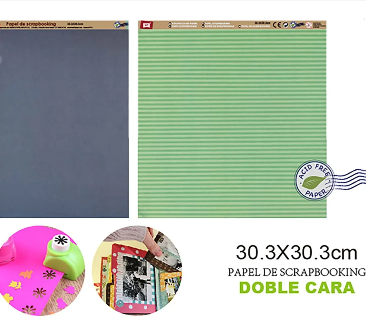 Papel De Scrapbooking Doble Cara Diseño Liso Oscuro1