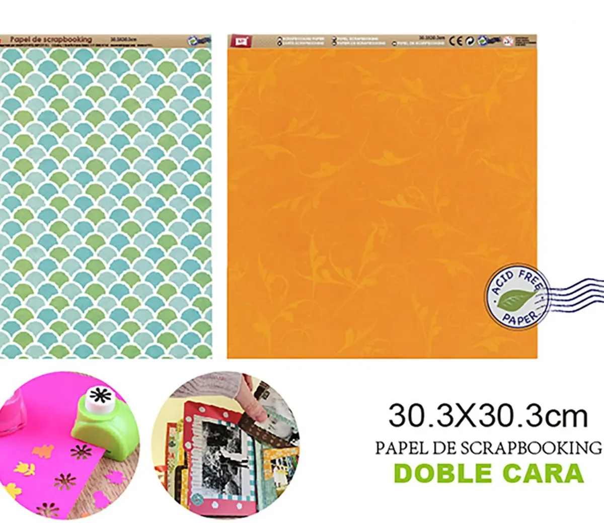 Papel De Scrapbooking Doble Cara Antigüedad/Copitos1