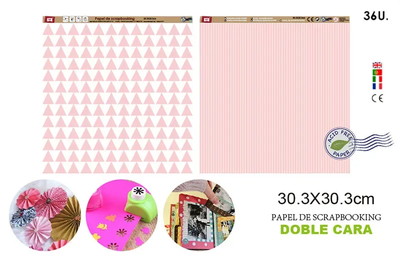 Papel De Scrapbooking Doble Cara Lineas/Triangulo1