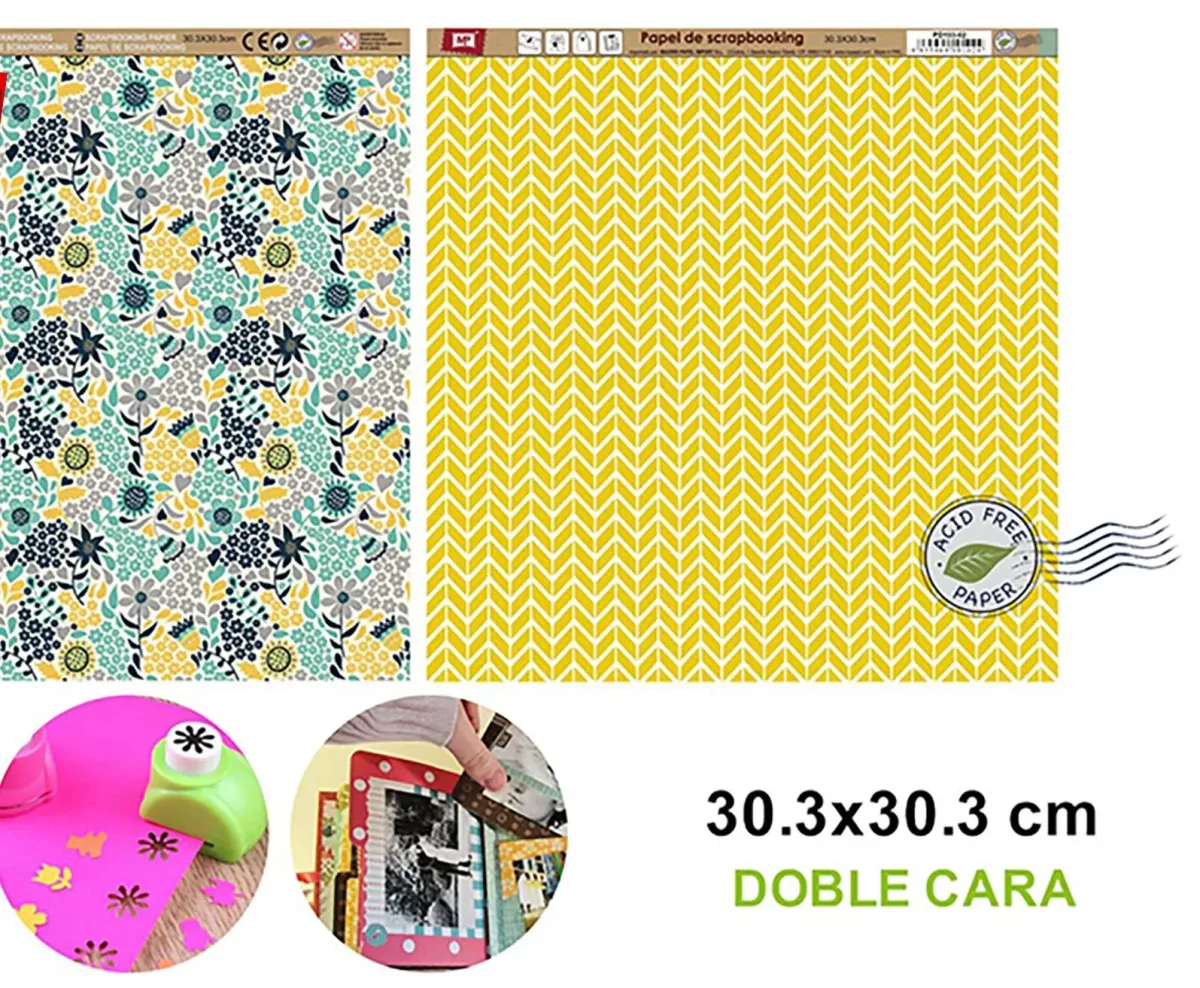 Papel De Scrapbooking Doble Cara Lineas/Jardines 30.3X30.3Cm1