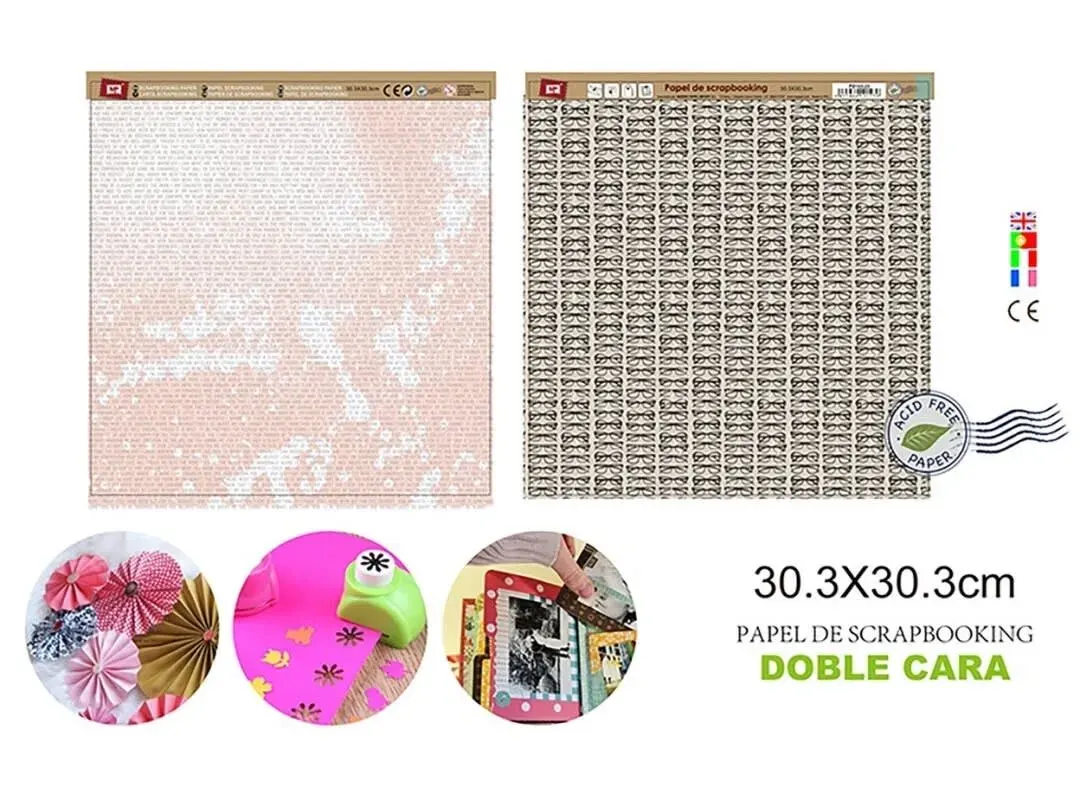 Papel De Scrapbooking Doble Cara Anteojos/Letras 30.3X30.3Cm1