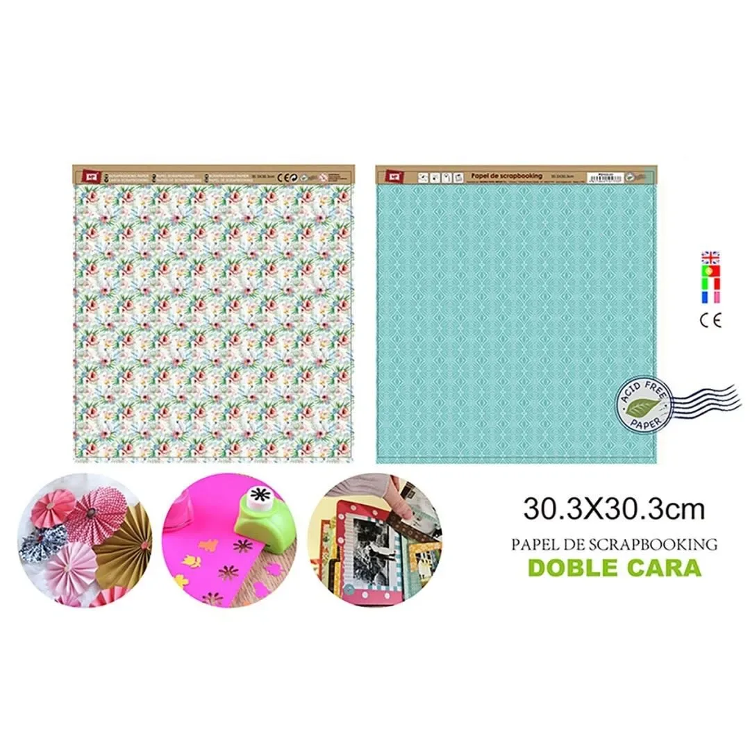 Papel De Scrapbooking Doble Cara Mandalas/Rositas1