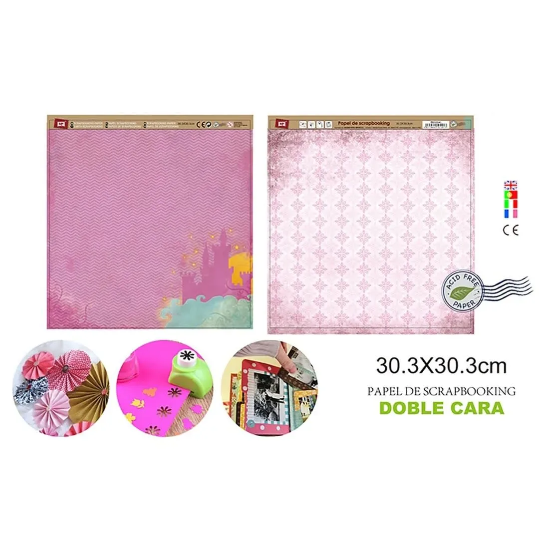Papel De Scrapbooking Doble Cara Castillos/Marmoleados1