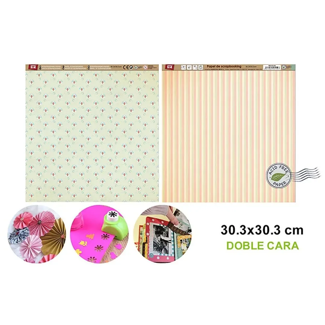 Papel De Scrapbooking Doble Cara Diseños Clasicos Antiguos1