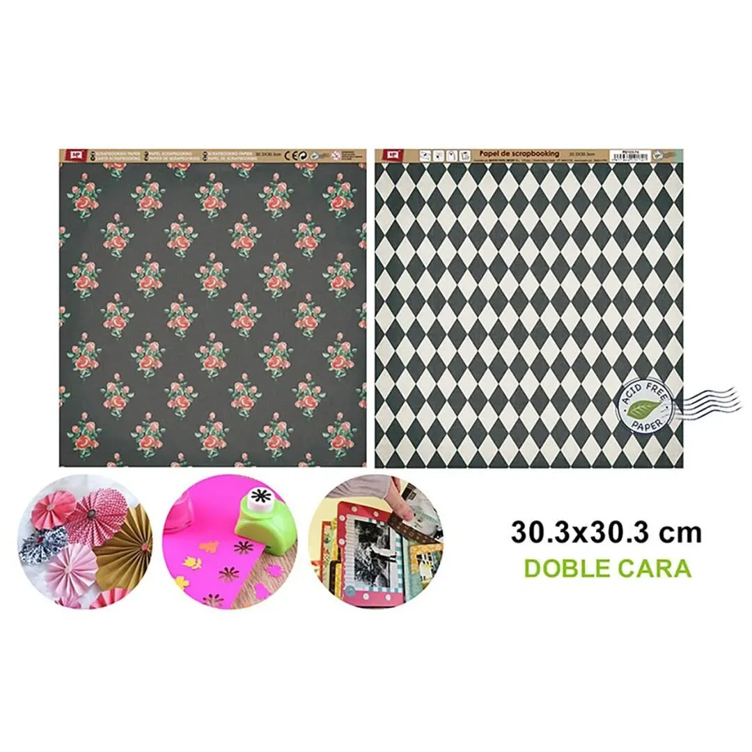 Papel De Scrapbooking Doble Cara Fondos Oscuros 30.3X30.3Cm1