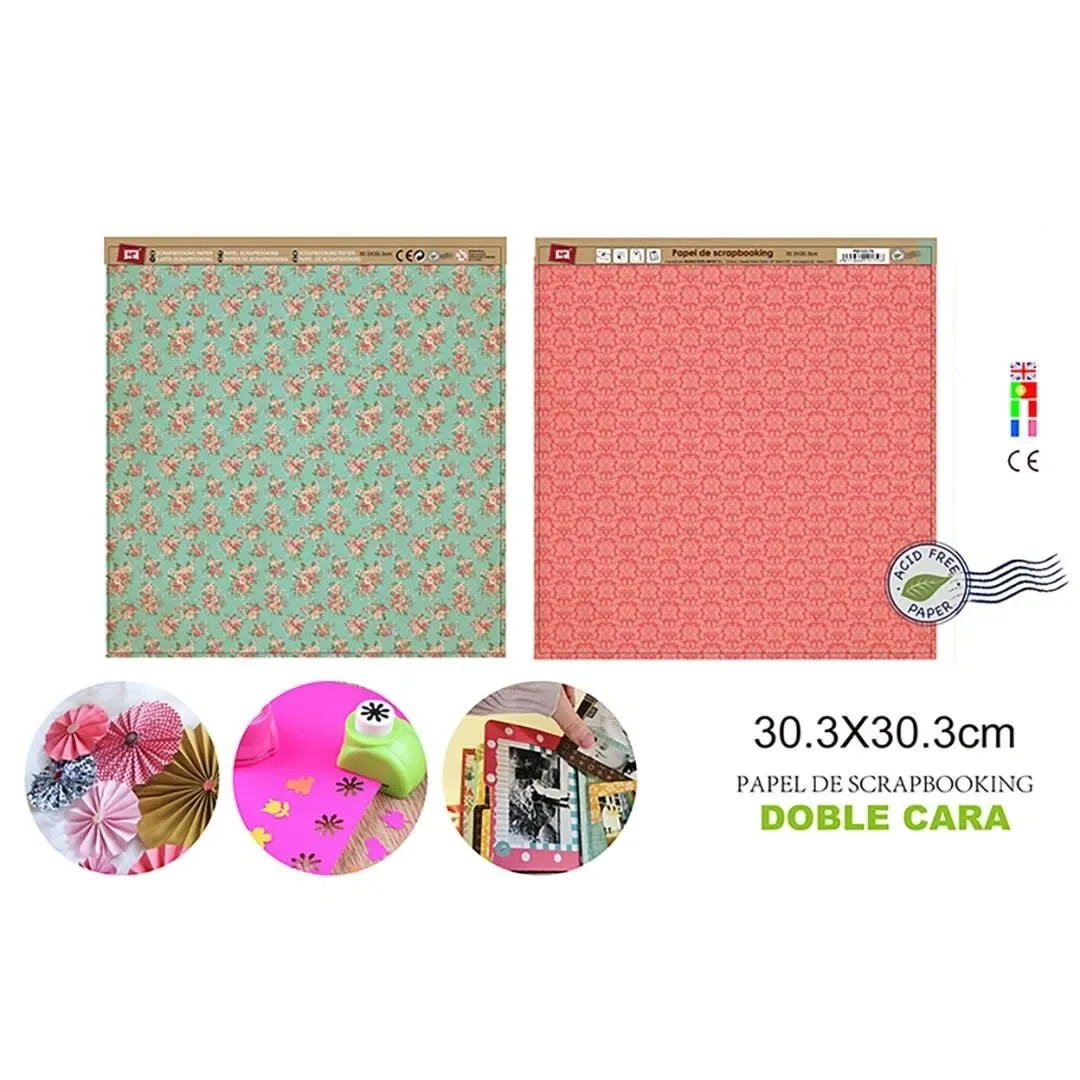 Papel De Scrapbooking Doble Cara Ramilletes 30.3X30.3Cmdo1