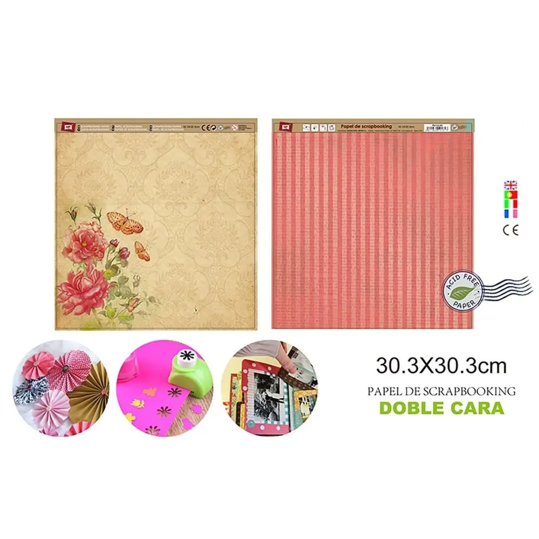 Papel De Scrapbooking Doble Cara Jardin Variado 30.3X30.3Cm1