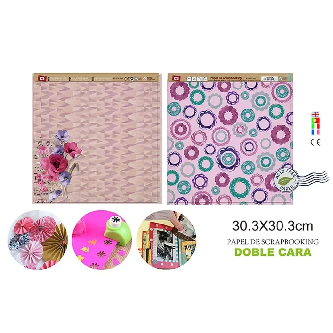 Papel De Scrapbooking Doble Cara Coronas/Rositas 30.3X30.3Cm1