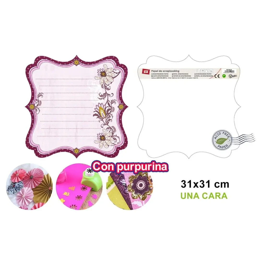 Papel De Scrapbooking Doble Cara Sticker Y Glitter1