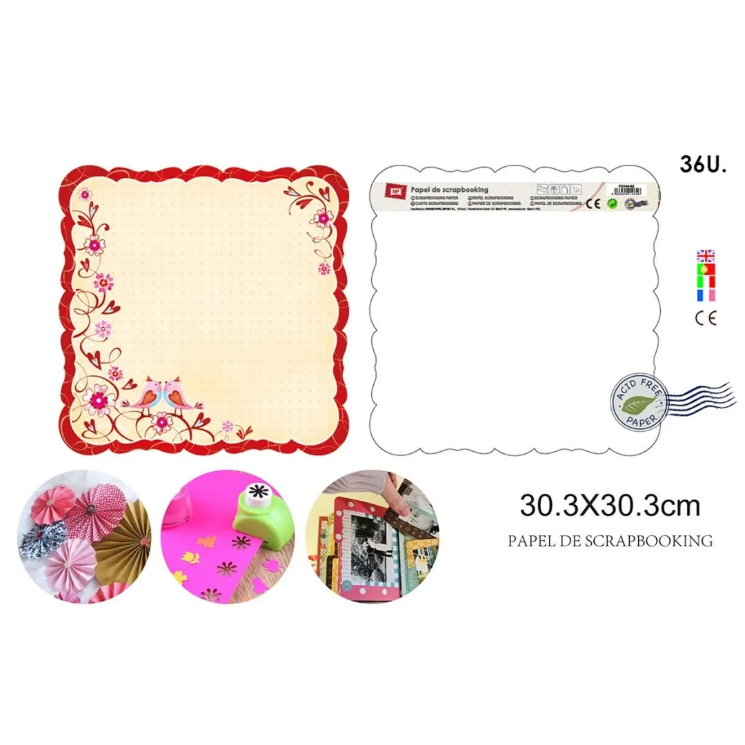 Papel De Scrapbooking Doble Cara Bordes I Love 30.3X30.3Cmdo1