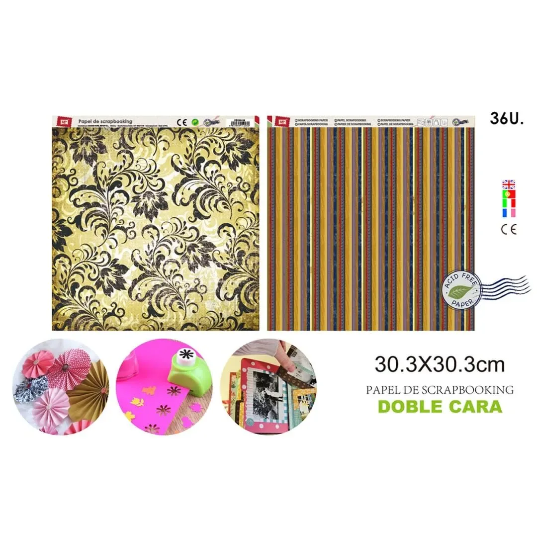 Papel De Scrapbooking Doble Cara Variedades Antiguas1