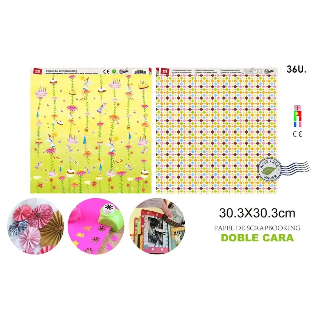 Papel De Scrapbooking Doble Cara Diseño Cumpleaños1