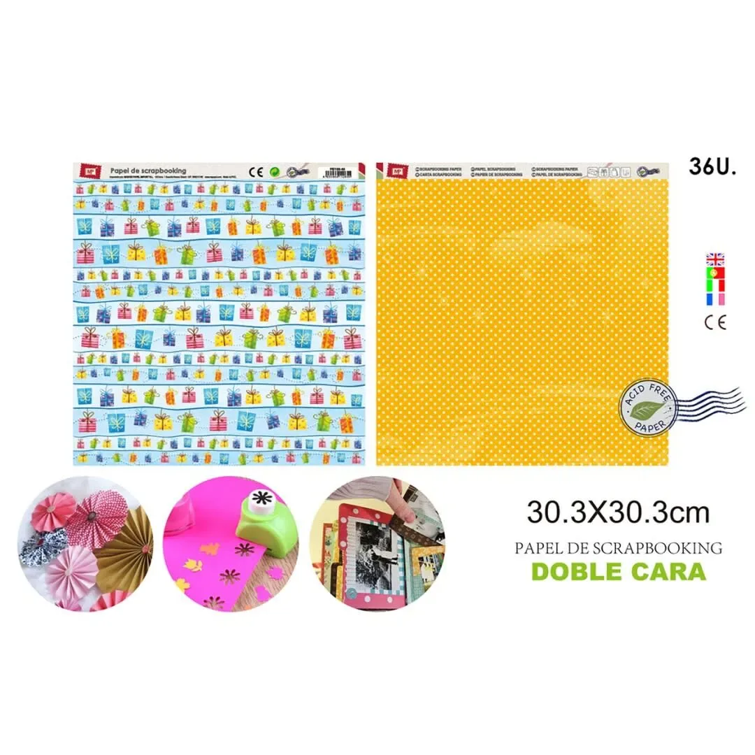 Papel De Scrapbooking Doble Cara Regalos/Puntos 30.3X30.3Cm1