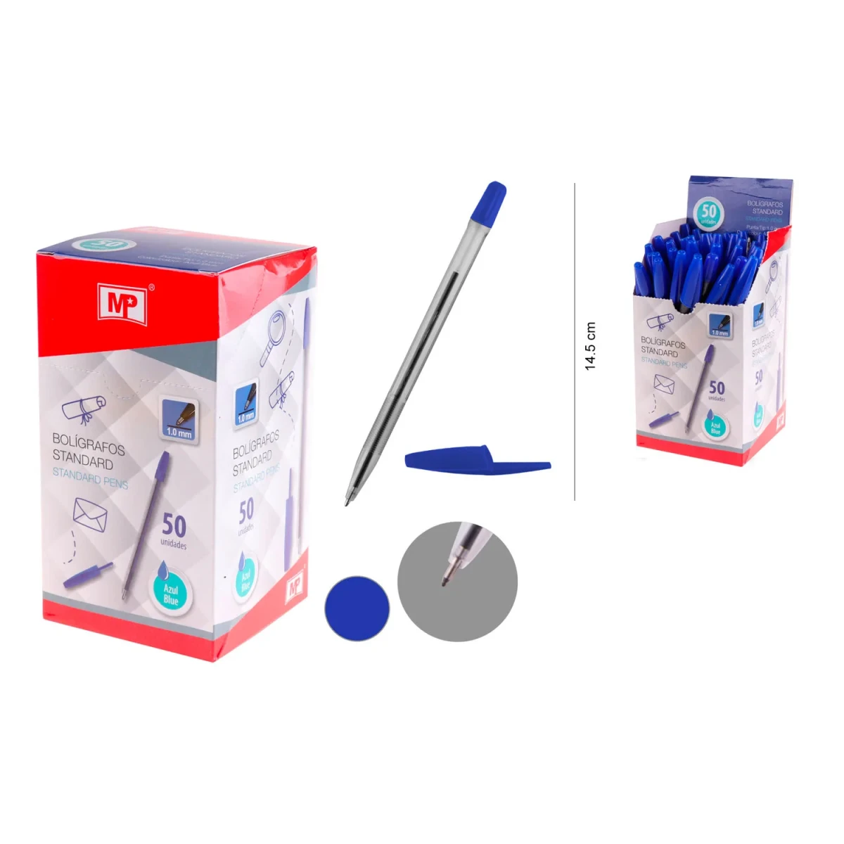 Boligrafo Standar Punta 1.0mm Marca Madrid Papel Color Azul (MP)1