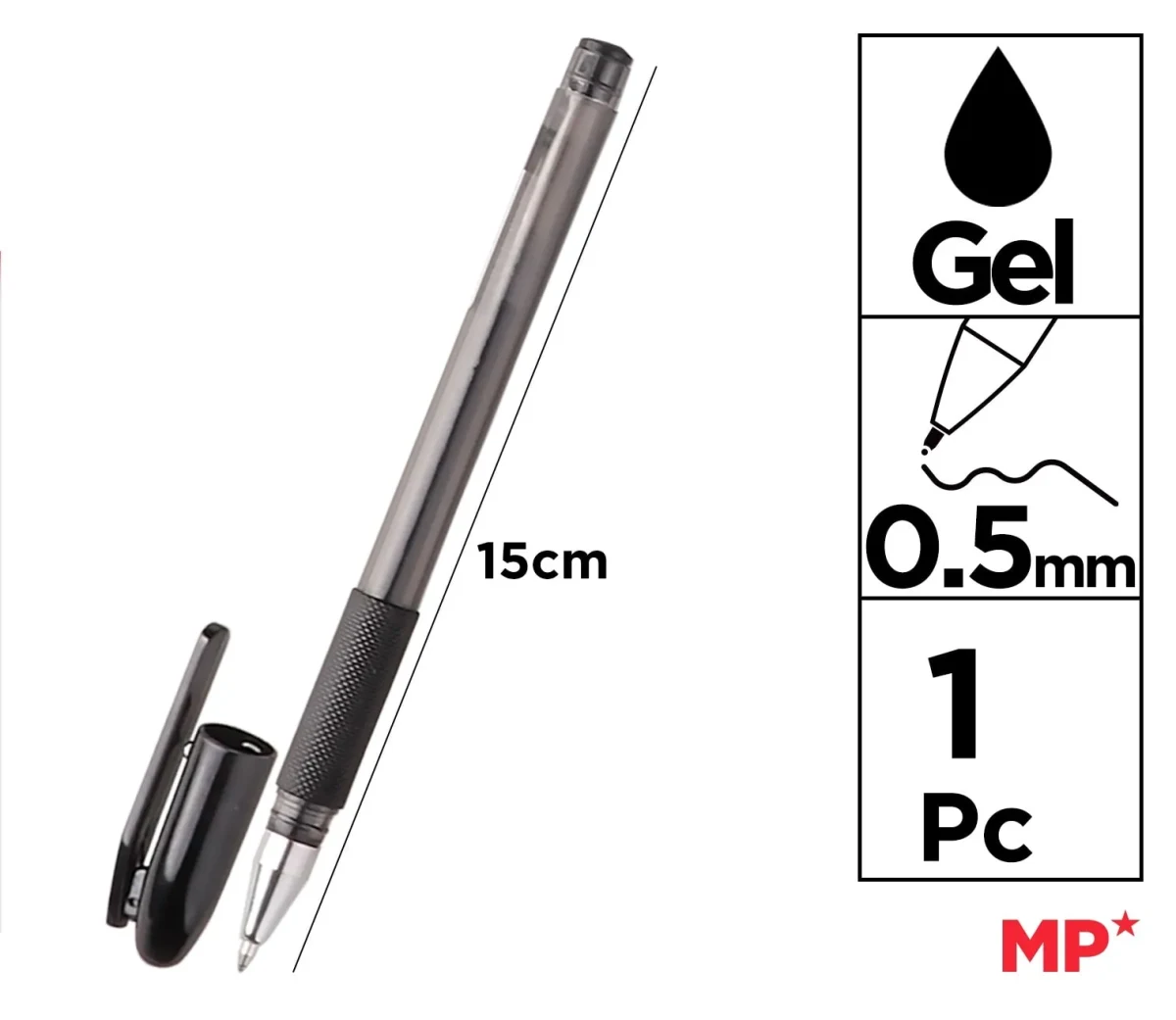Bolígrafos De Tinta De Gel Negro Punta 0.5Mm1