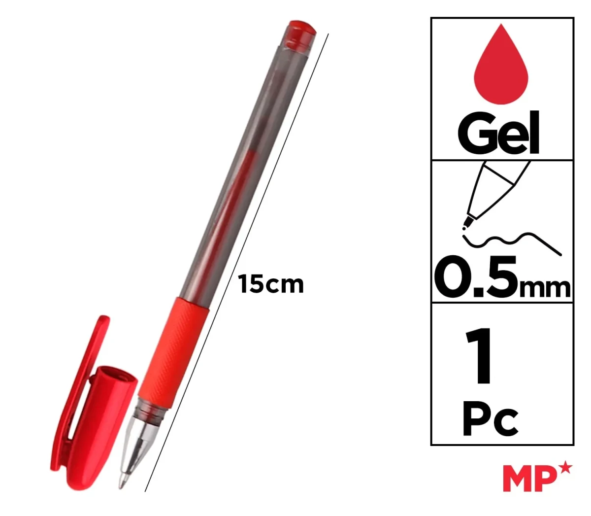 Bolígrafos De Tinta De Gel Rojo Punta 0.5Mm1