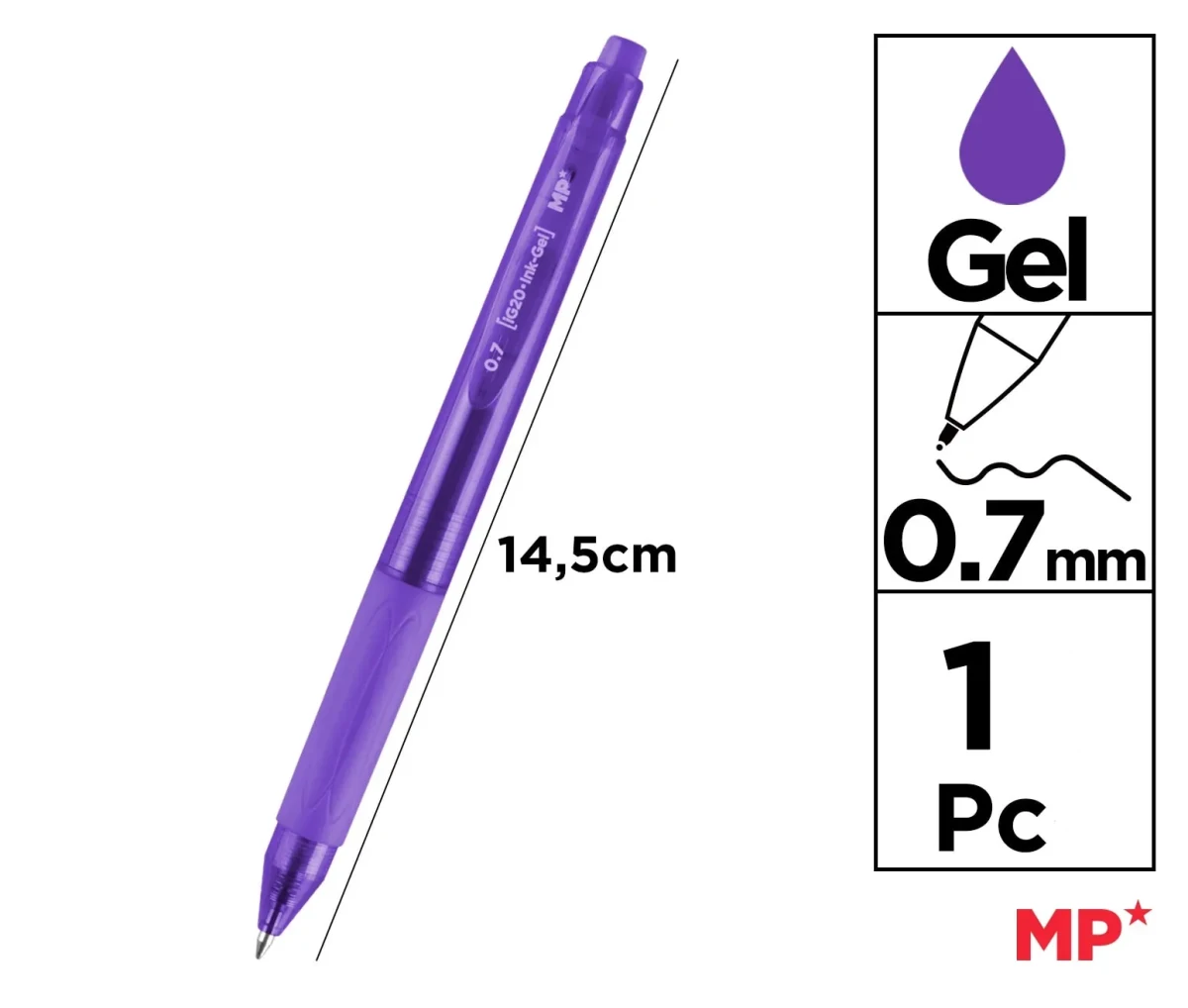 Bolígrafo Retráctil Tinta Gel Punta 0.7mm Madrid Papel1