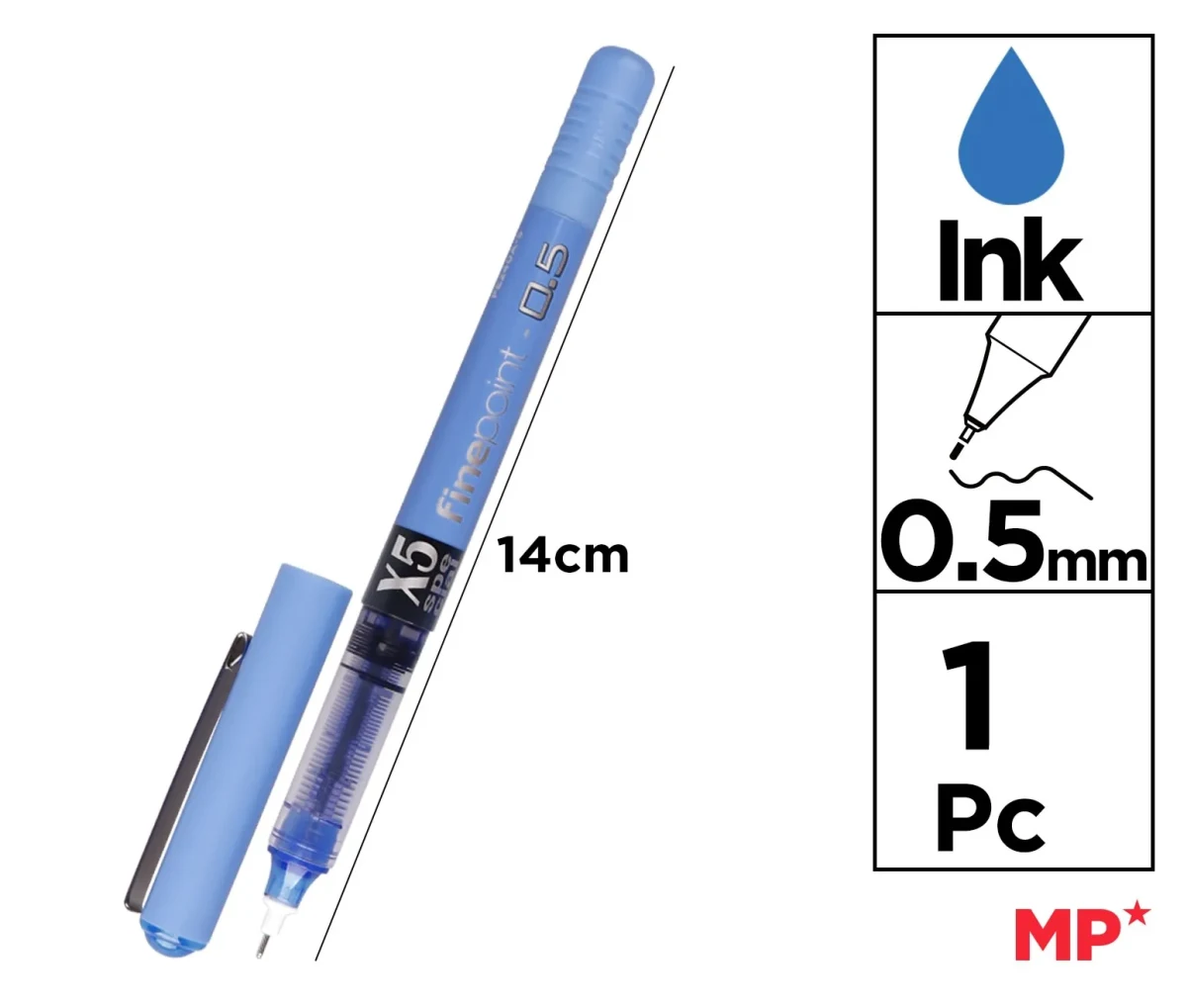 Boligrafo Tinta Liquida Punta 0.5mm Madrid Papel Color Azul1