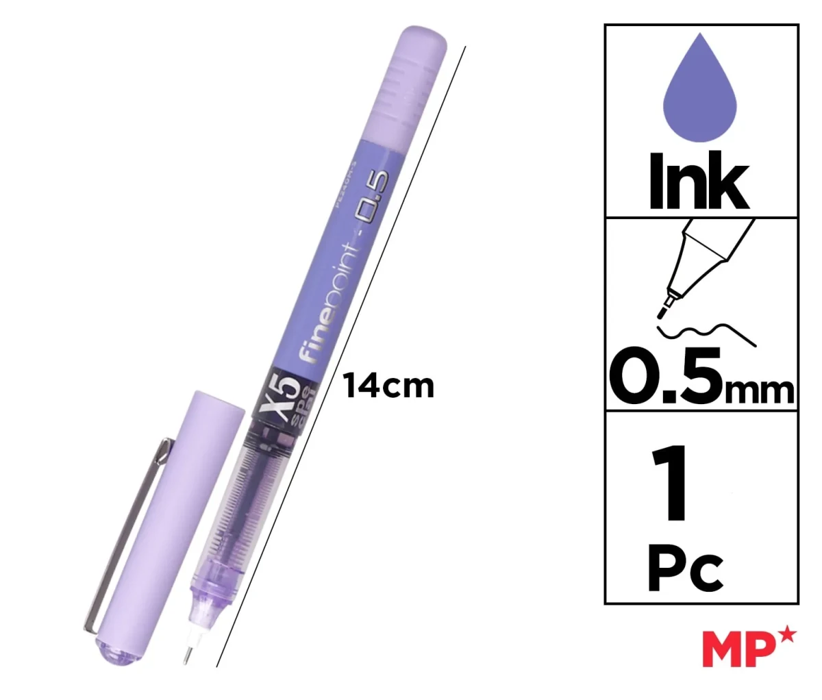 Boligrafo Tinta Liquida Punta 0.5mm Madrid Papel Color Morado1