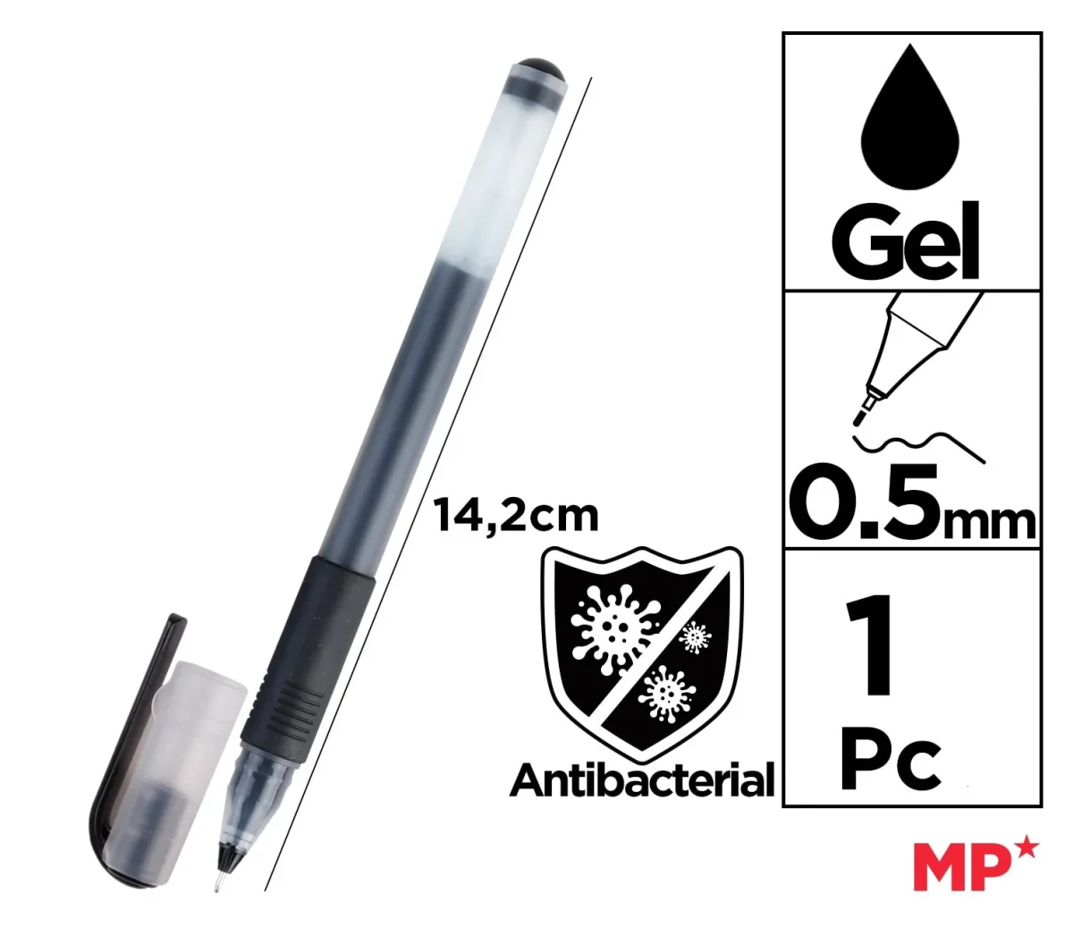 Bolígrafo Tinta Gel Punta 0.5 Mm Negro1