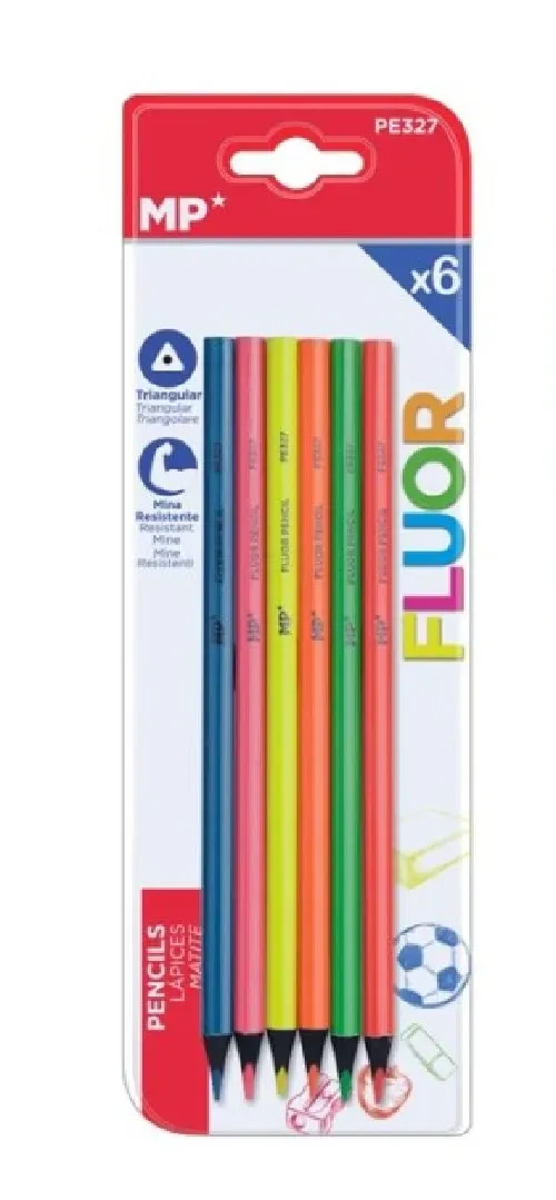 Lapices De Colores Fluorescentes 6 und Marca Madrid Papel1