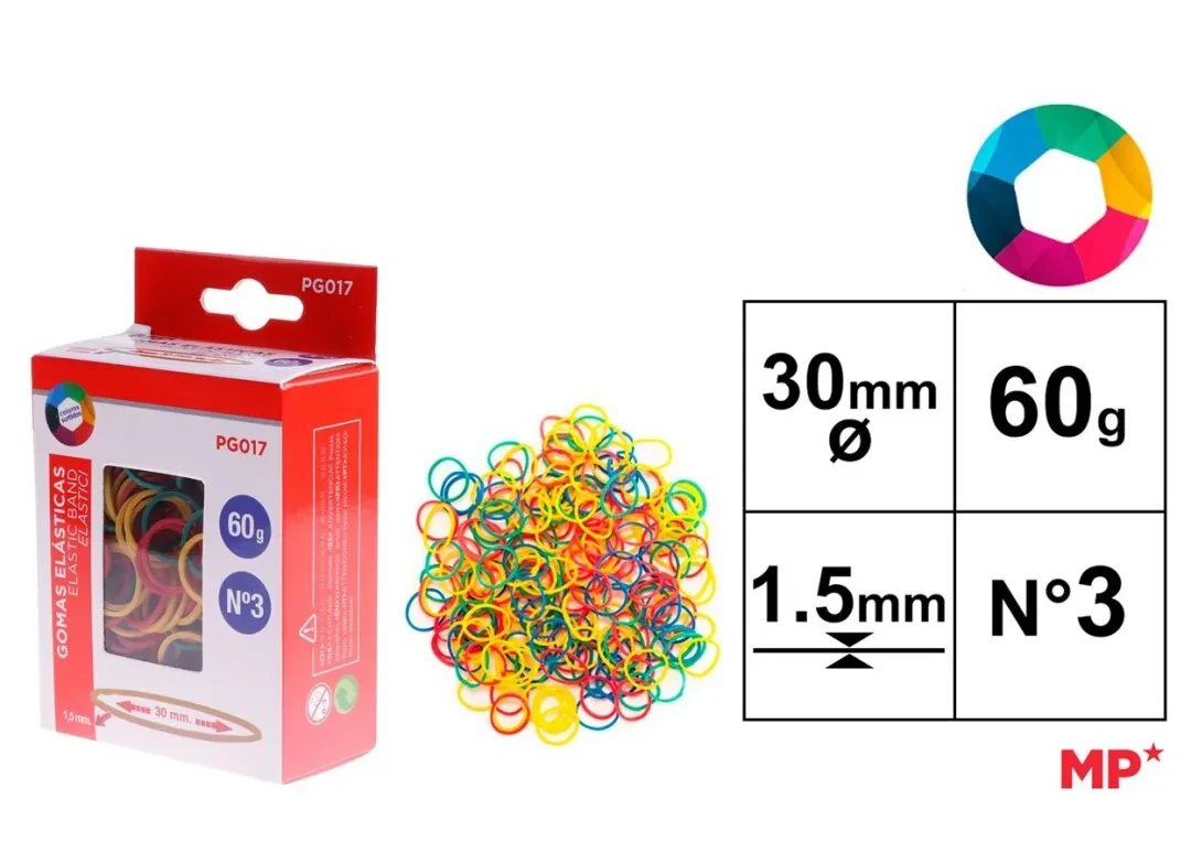 Elasticos N3 60G 30X1.5MM Color Variado1