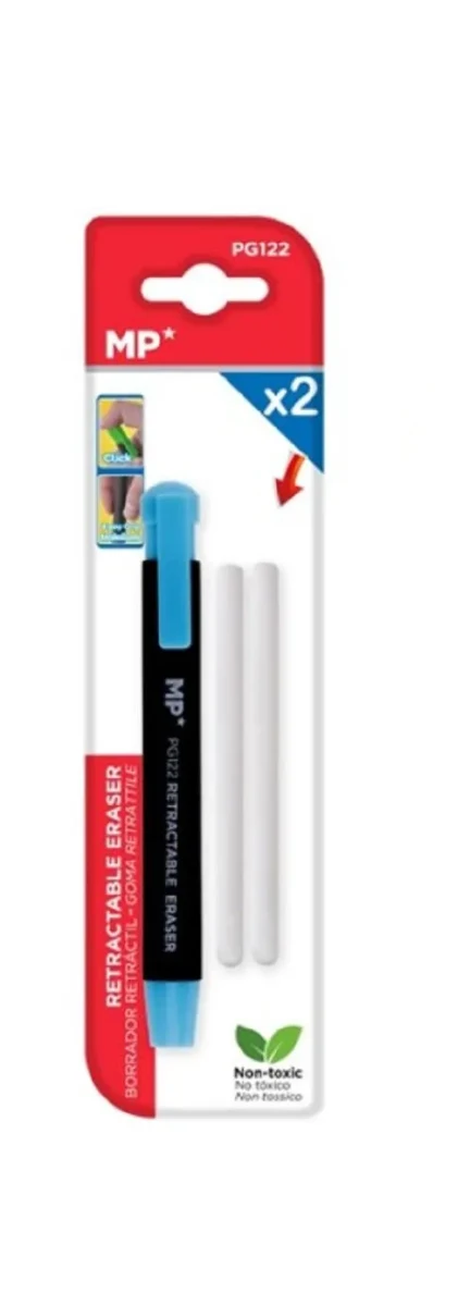 Portagoma De Borrar Retractil + 2 Recambios - Madrid Papel1
