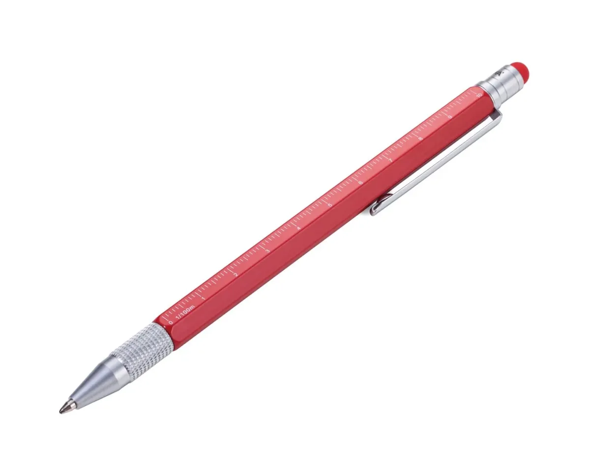 Boligrafo Troika Construcccion multifuncional Slim rojo1
