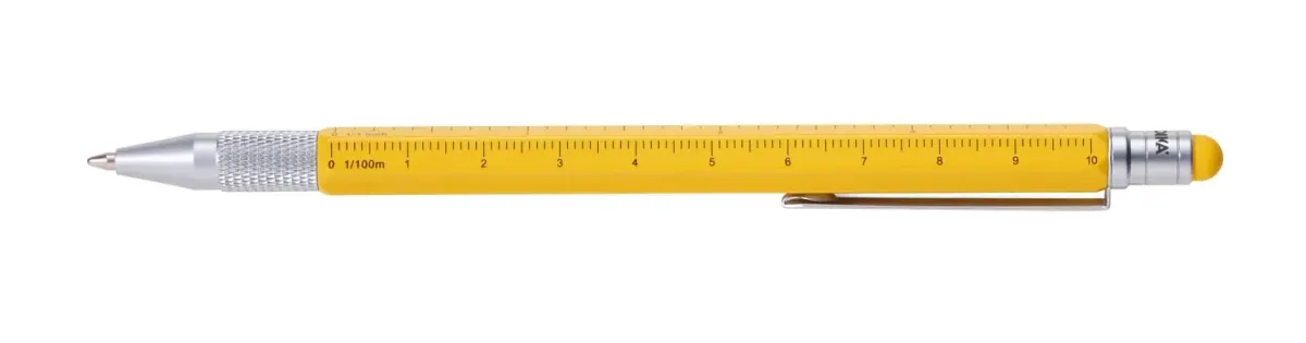 Boligrafo Troika Construcccion multifuncional Slim amarillo1