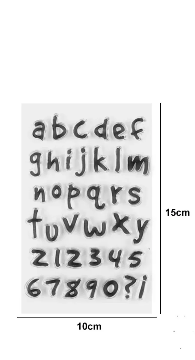 Timbres De Silicona P/Scrapbooking 15x10cm Letras/Numerosdo1