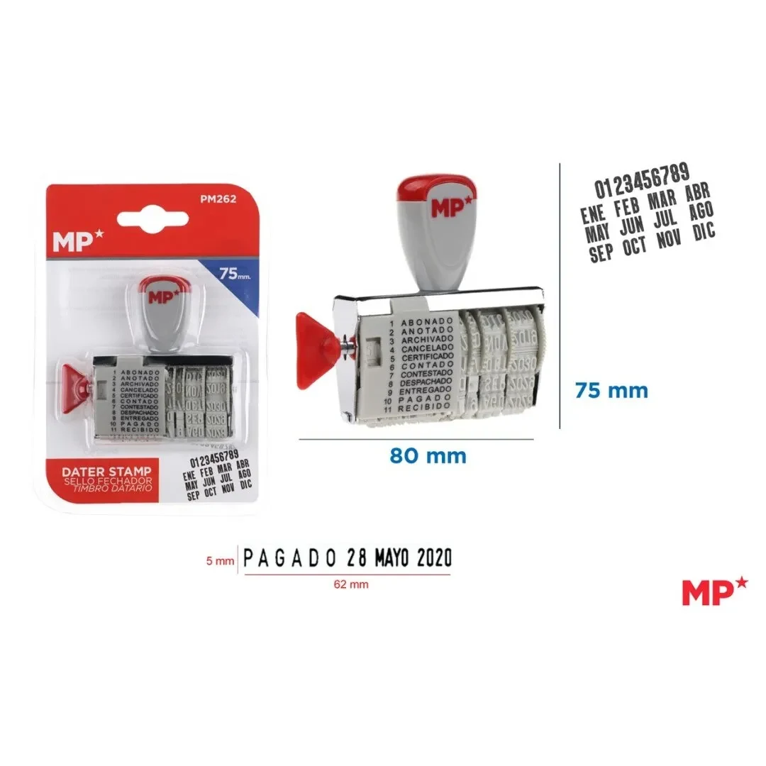 Timbre Para Colocar Fechas 80mmx75mm Marca Madrid Papel1