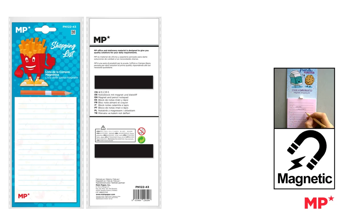 Block De Notas Imán Con Lápiz Celeste (MP)1