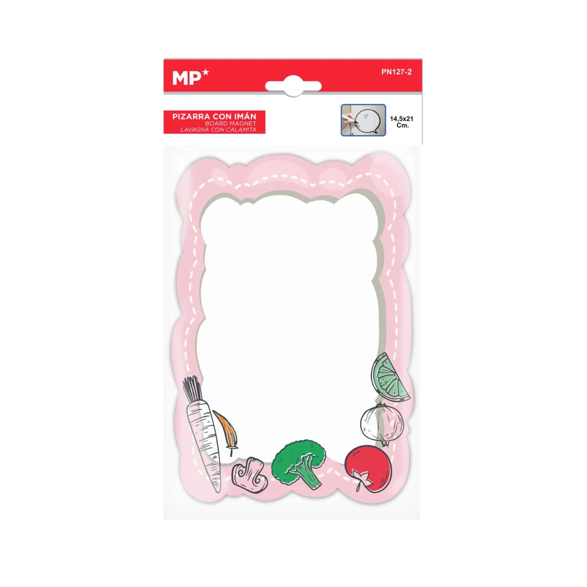Pizarra Magnetica Decorada C/Vegetales 14.5cmx21cm A5 Marca Madrid Papel Color Variado (MP)1