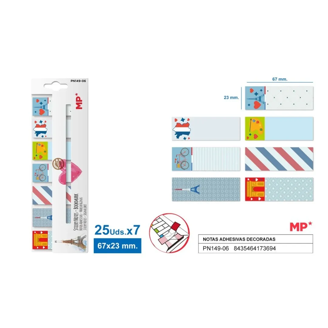 Set De Notas Adhesivas Diseños De Paris 67x23mm1