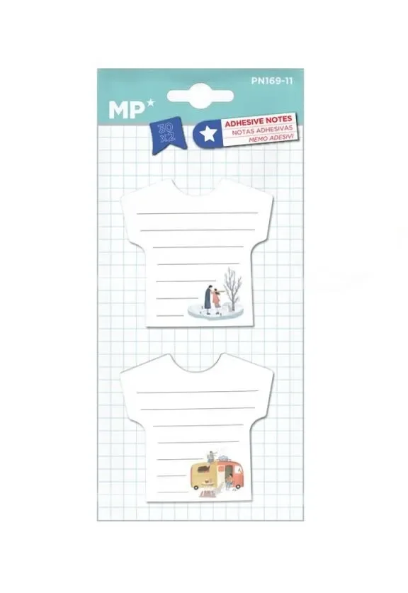 Set De Notas Adhesivas Poleras C/Diseño 2x30Hjs Madrid Papel1