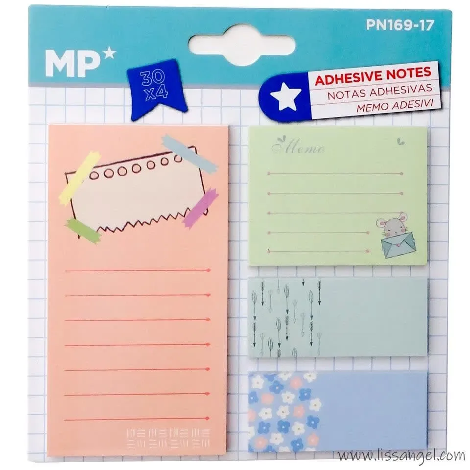 Set Notas Adhesivas 4 Modelos Surtido 30Hjs -Madrid Papel1