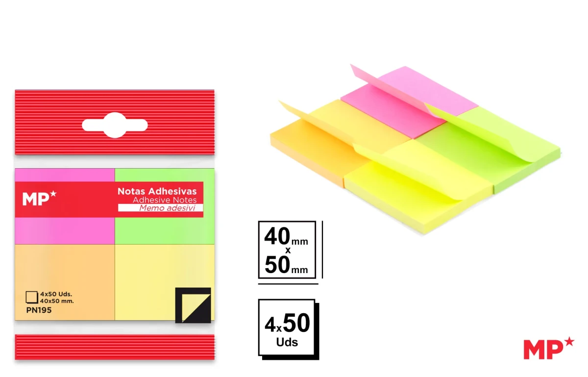 Set De Notas Adhesiva 40X50MM 4X50H Color Variado1