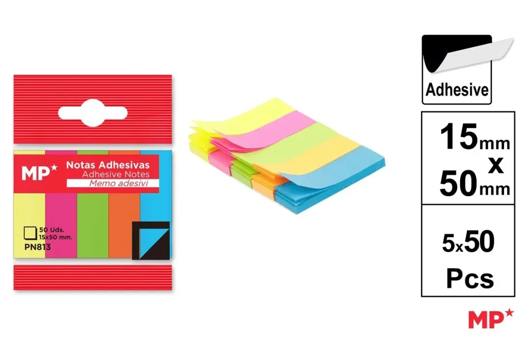 Set De Notas Adhesivas 15X50MM 5X50H Color Variado1