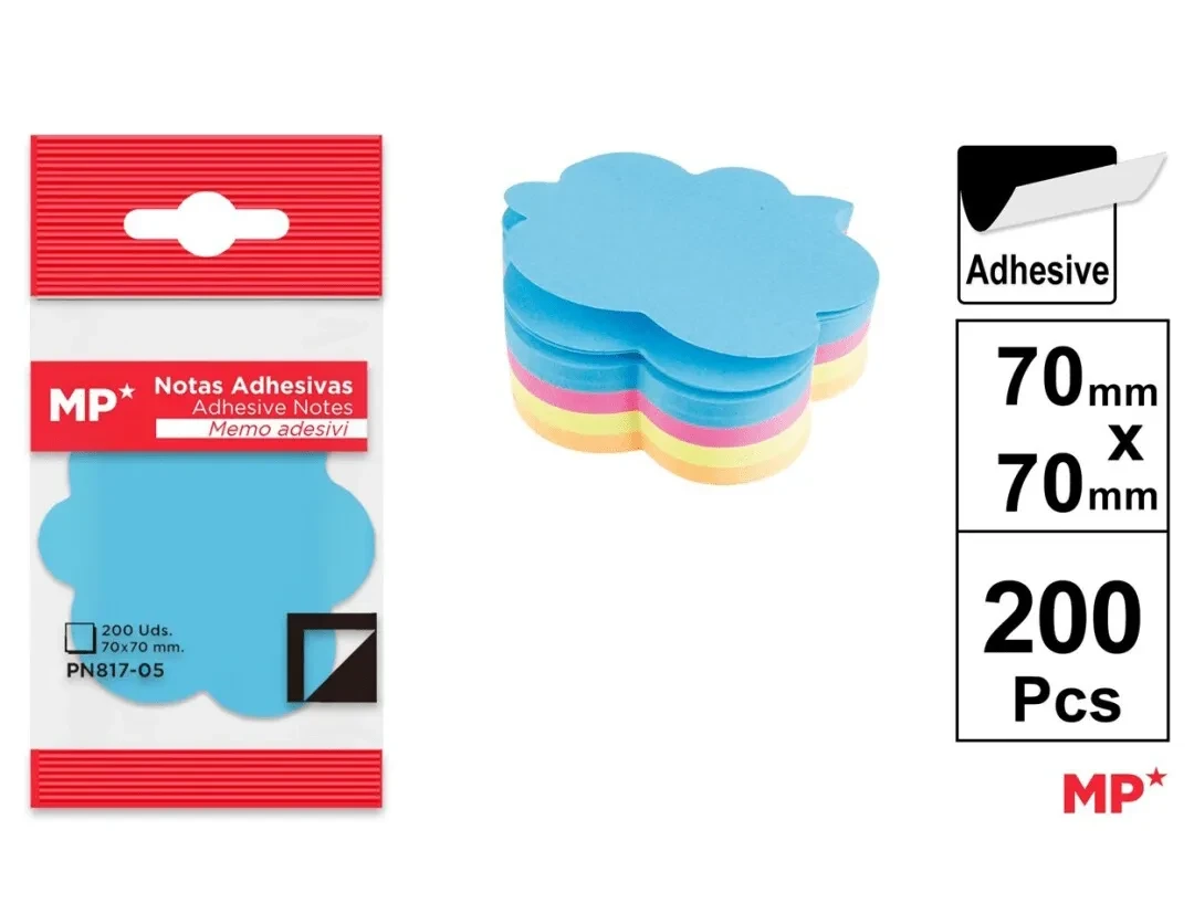 Set De Notas Adhesiva Diseño Nube 70X70MM 200H Color Variado1