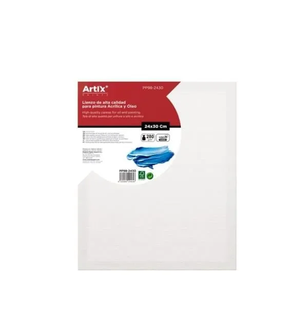 Bastidor Para Oleo Y Acrilico 24x30x1.5cm 280G/m Marca Artix1