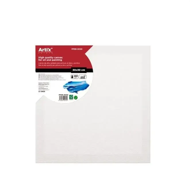 Bastidor Pra Oleo Y Acrílico 30x30x3.5cm 380G/m Marca Artix1