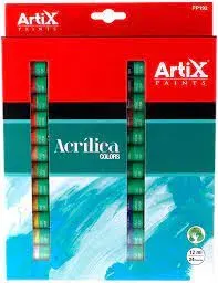 Set De Acrílico de 24 Tubos 12Ml Marca Artix1