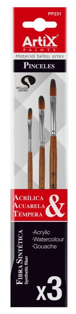 Pincel Profesional Lengua De Gato X 3 Uds Multiuso (MP)1