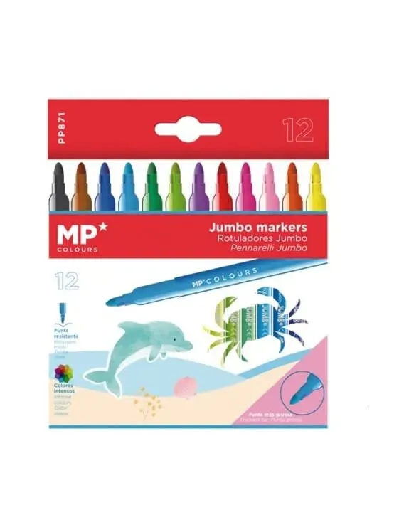 Set De Plumones Jumbo X 12Uds Marca Madrid Papel1