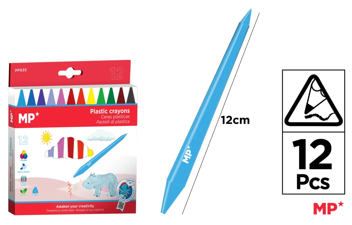 Caja De Lapices De Cera Kids x 12 Doble Punta1