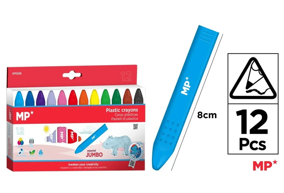 Caja De Lapices De Cera Triangular Kids Jumbo X 12Uds1