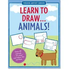 Libro Aprende A Dibujar Animales Base Inicial de Niños 4 +1